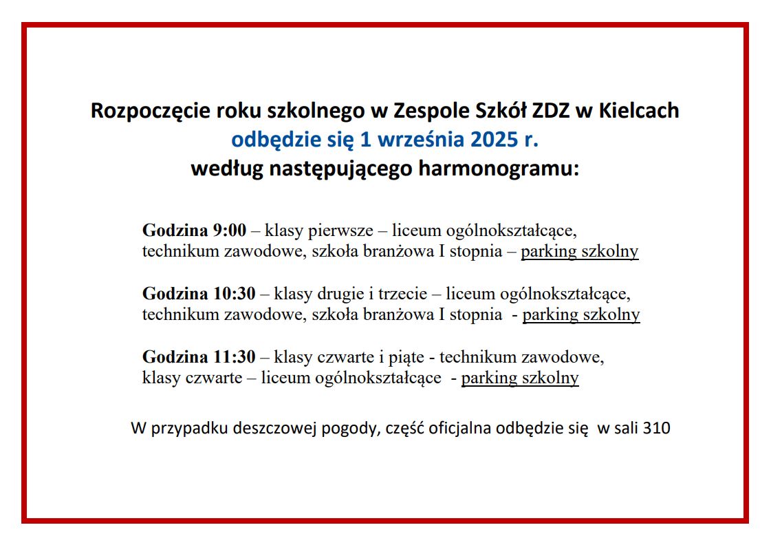 Rozpoczecie roku szkolnego